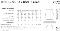Knitting Pattern - Sirdar 7172 - Giselle Aran - Jacket